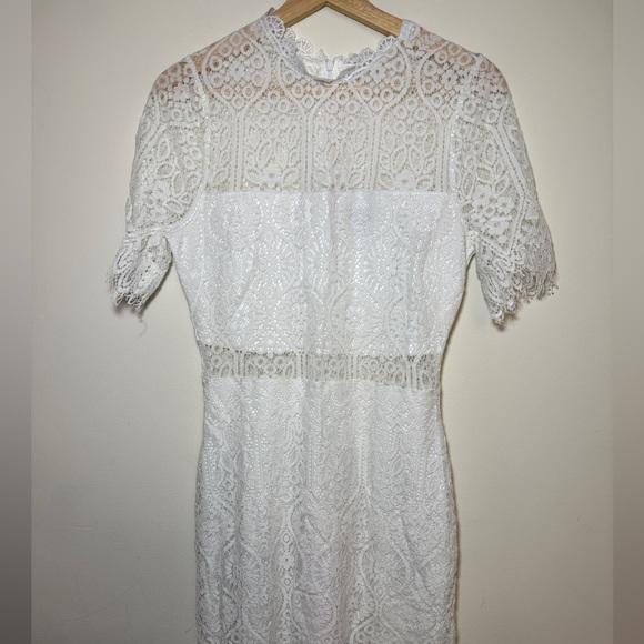 Lulu's White Lace Midi Dress - Picture 2 of 8